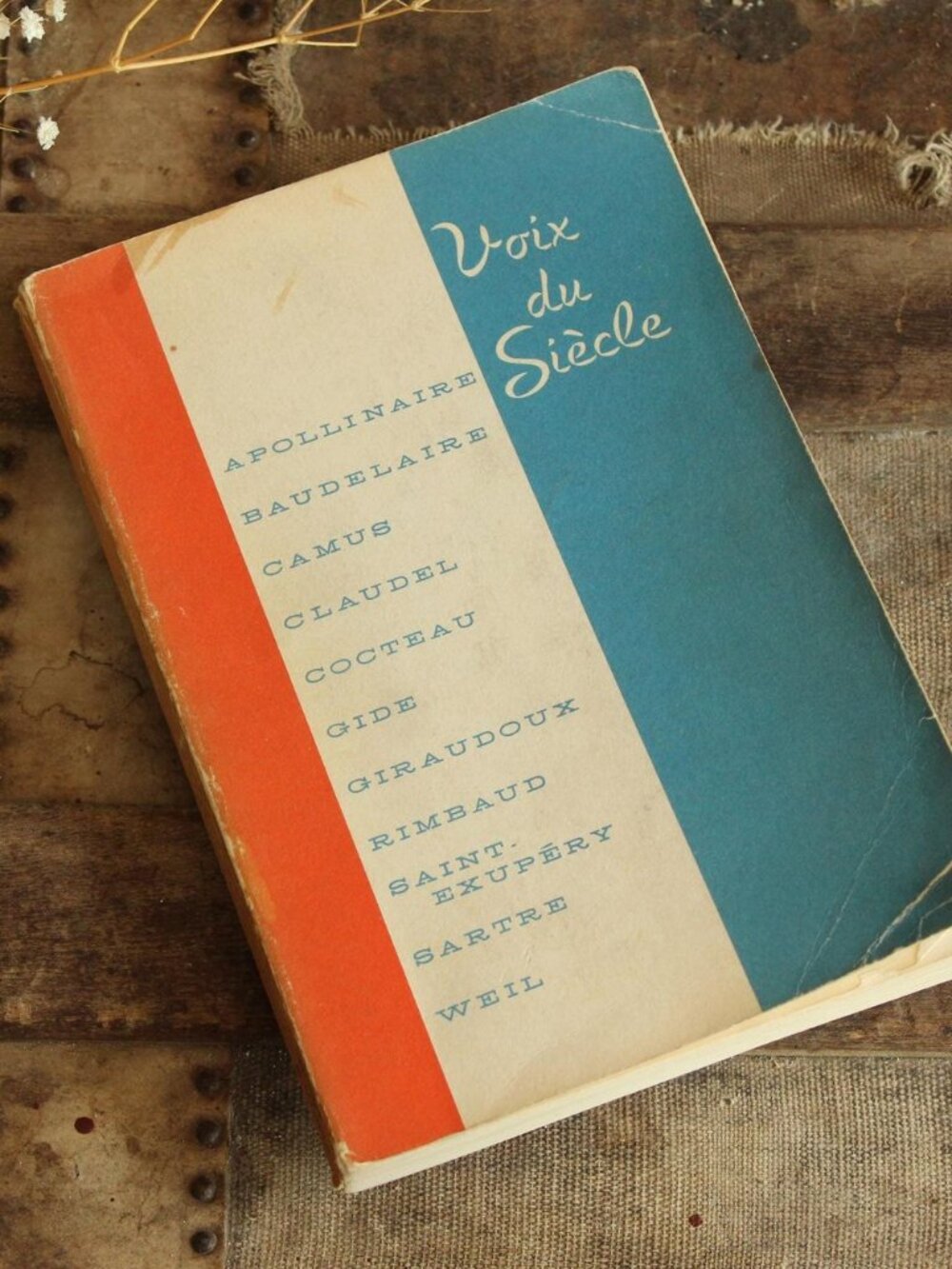 Vintage 1960s Book, "Voix Du Siecle" edited by Eunice C. Smith, French Poems and
